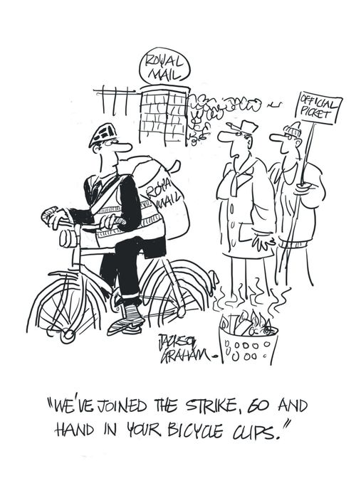 "We've joined the strike, go and hand in your bicycle cups."