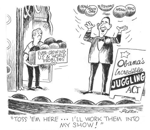 'Toss 'em here.....I'll work them into my show!'