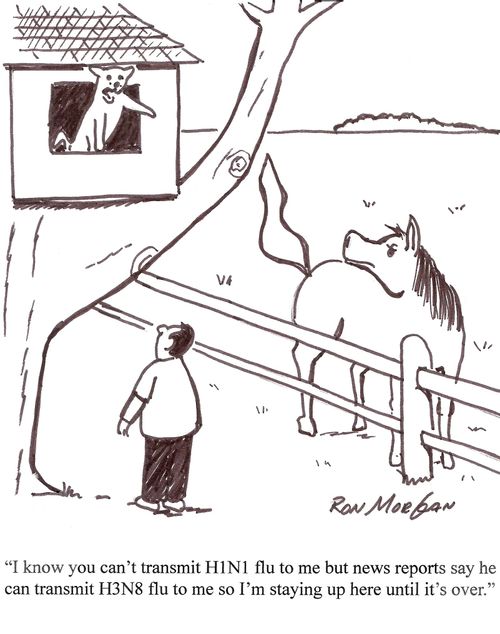 Transmitting Swine Flu.