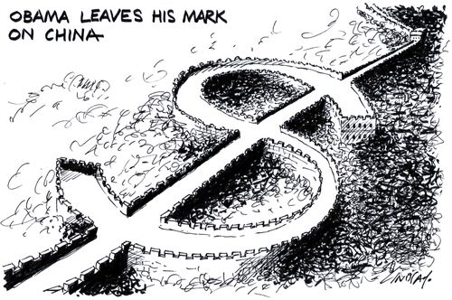 Obama leaves his mark on China.