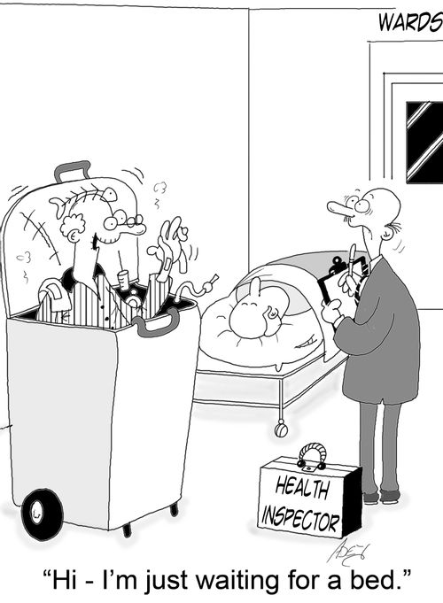 "I'm waiting for a bed."