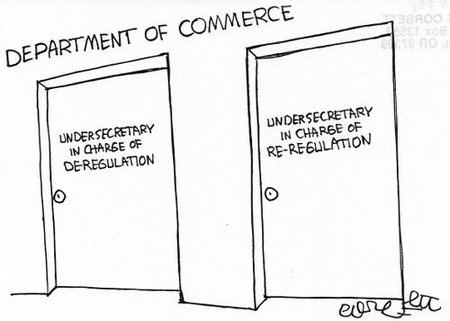 Doors/ Dept of Commerce: undersecretary in charge of de-regulation and ...re-regulation.'