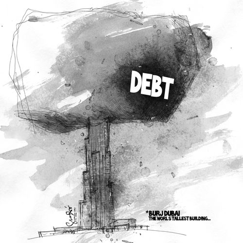 Burj Dubai - hit by Debt.