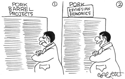 Pork barrel projects vs Keynesian economics.