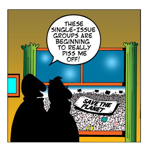 "These single issues groups are beginning to really piss me off."