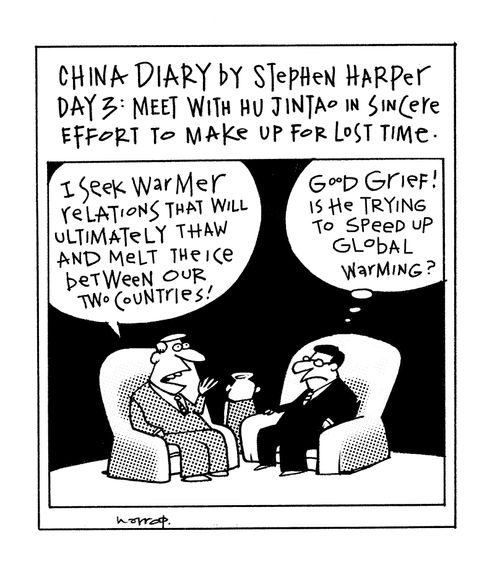 Stephen Harper's China diary Day Three. Meet with Hu Jintao in sincere effort to make up for lost time.