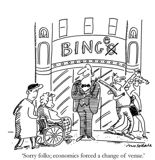 'Sorry folks; economics forced a change of venue.'