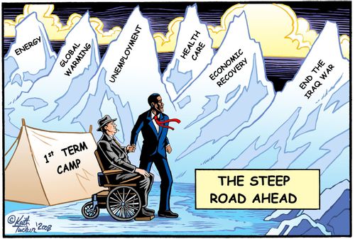 The steep road ahead.