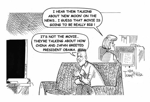 "They're not talking about New Moon the movie, they're talkign about how China and Japan greeted Obama."