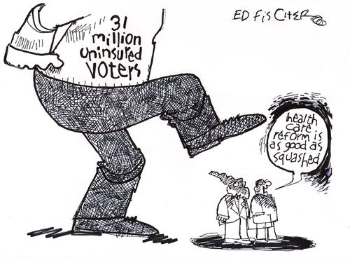 Health care squash - 31 million uninsured voters.