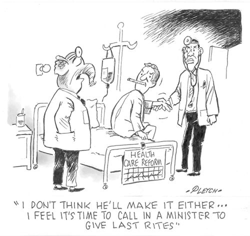 'I don't think he'll make it either....I feel it's time to call in a minister to give last rites'