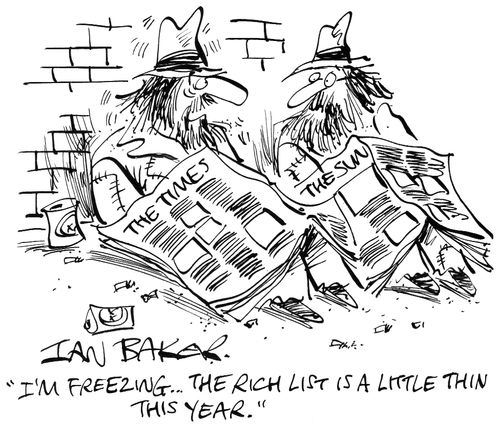 'I'm freezing...The rich list is a little thin this year.'