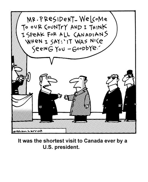 OIt was the shortest visit to Canada ever by a US president.