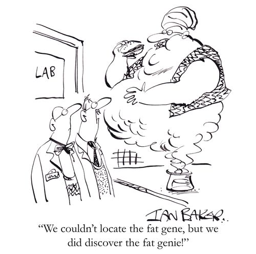 'We couldn't locate the fat gene, but we did discover the fat genie!'