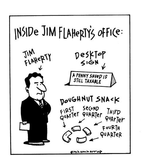 Inside Jim Flaherty's office.