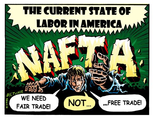 "There's a new push to abandon NAFTA, the scourge of America's middle class!"