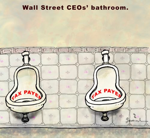 Wall Street CEOs' bathroom.