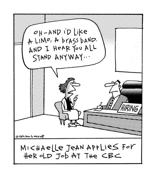 Michaelle Jean goes job hunting.