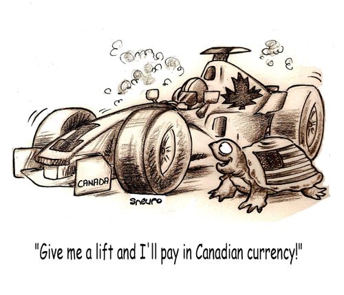 Give me a lift and I'll pay in Canadian currency!