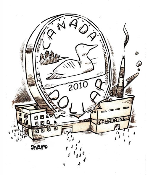 The strong Canadian dollar is bad for the Canadian exporting manufacturers.