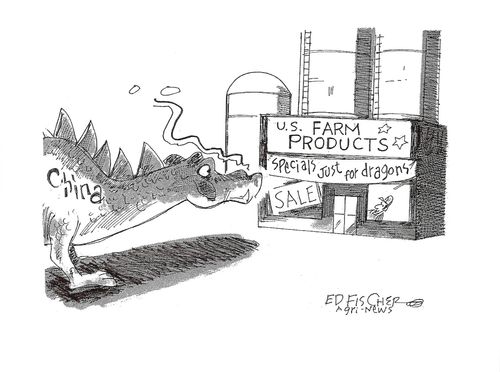 A Chinese dragon comes for US farm products.