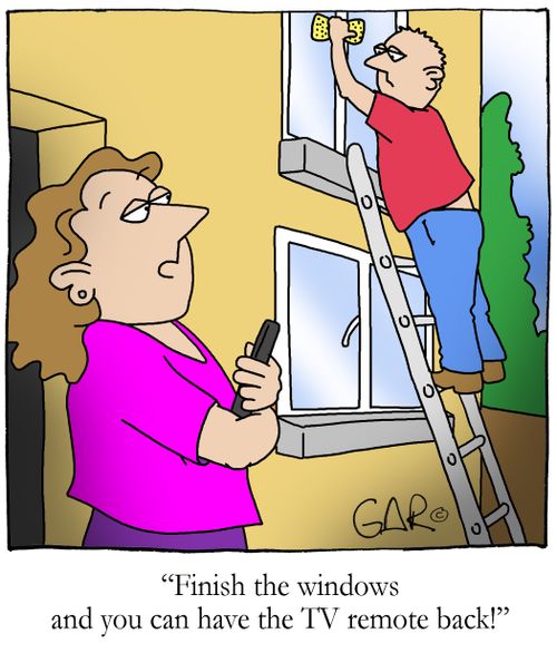 Finish the windows and you can have the TV remote back!