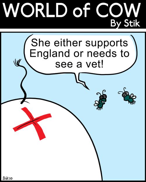 She either supports England or she needs to see a vet!