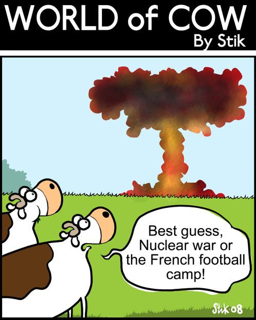 Best guess, nuclear war or the French football camp!