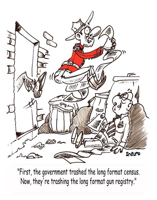 The Canadian government trashes both the long-format census and long-format gun registry.