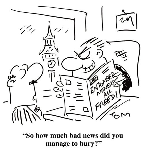 'So how much bad news did you manage to bury?'