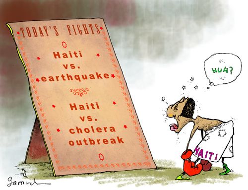 Haiti: Cholera outbreak.