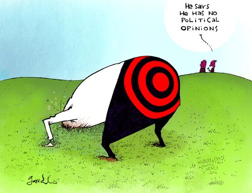 "He says he has no political opinions."