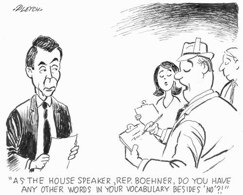 'As the House Speaker, Rep. Boehner, do you have any other words in your vocabulary besides 'No'?!'