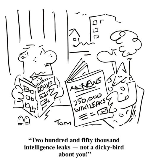'250,000 intelligence leaks but not a dicky-bird about you!'