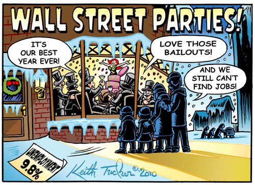 'Wall Street Parties while Main Street remains Unemployed!'