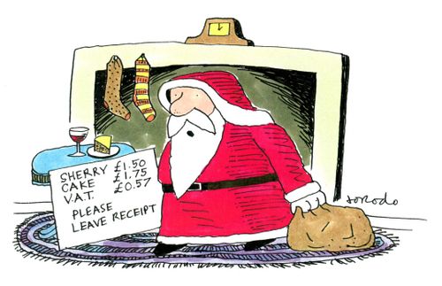 VAT receipt for sherry and cake awaits Santa