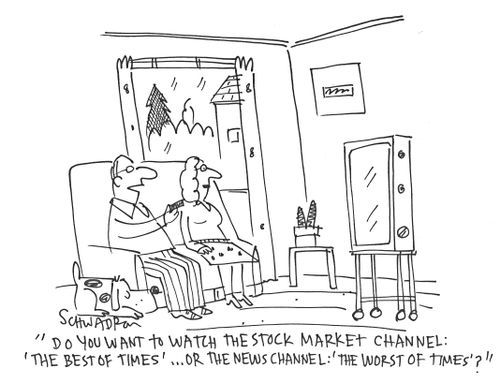 'Do you want to watch the stock market channel: 'The best of times'...or the News channel: 'The worst of times?''