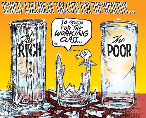 Results: a decade of tax cuts for the wealthy...