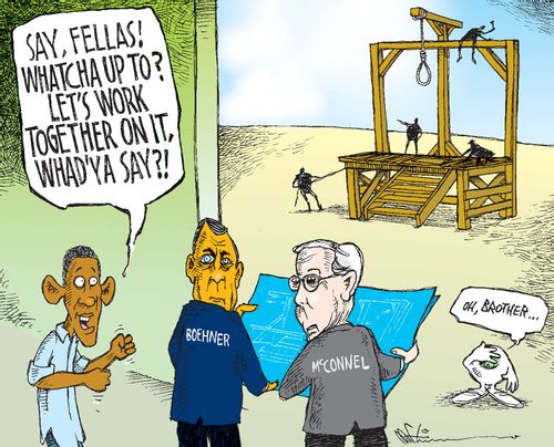 Obama builds own gallows.