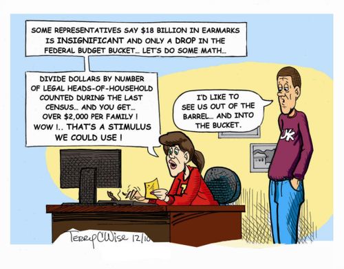 'Some representatives say $18 billion in earmarks is insignificant and only a drop in the federal budget bucket. . .'