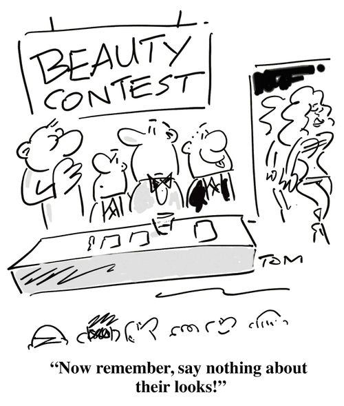 'Now remember, say nothing about their looks!'