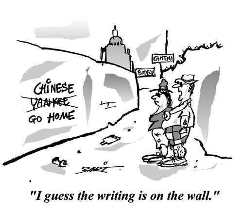 "I guess the writing is on the wall."