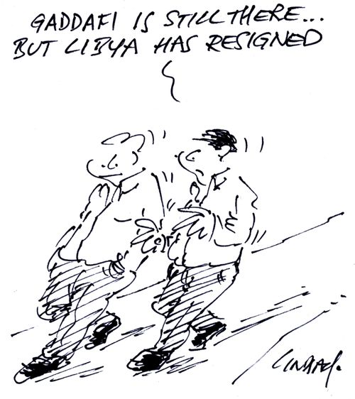 Gaddafi is still there... but Libya has resigned