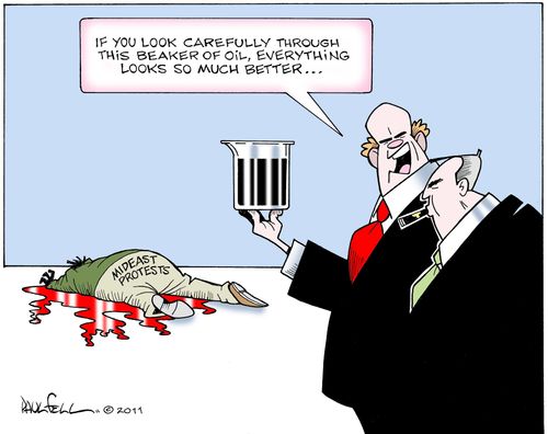 "If you look carefully through this beaker of oil everything looks so much better..."