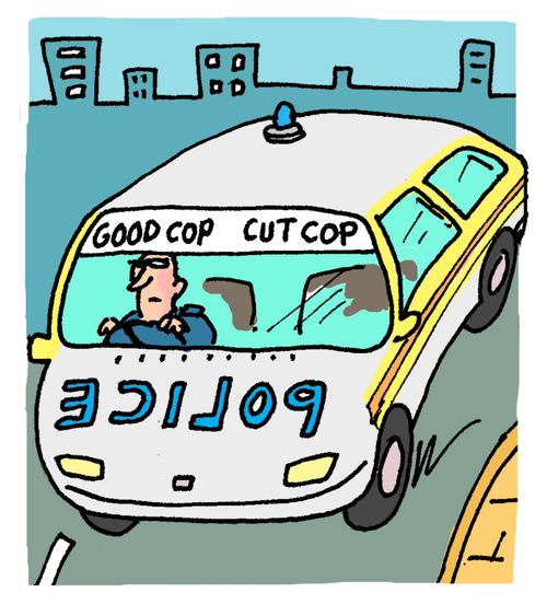Police Car with Good Cop/Cut Cop