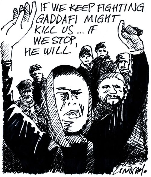 'If we keep fighting Gaddafi might kill us, if we stop he will.'