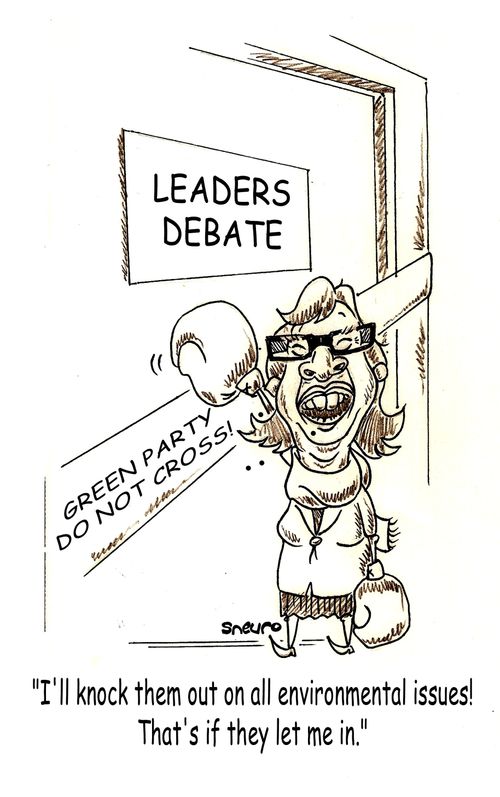 "I'll knock them out on all environmental issues! That's if they let me in."