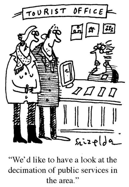 'We'd like to have a look at the decimation of public services in the area.'