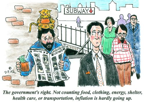 'The government's right. Not counting, food, clothing, energy, shelter, health care, or transportation, inflation is hardly going up.'
