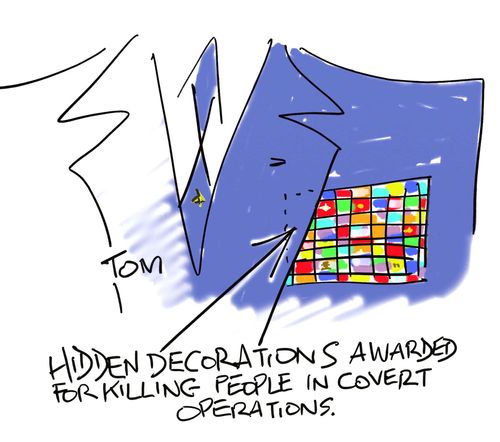 Hidden decorations = Covert operations